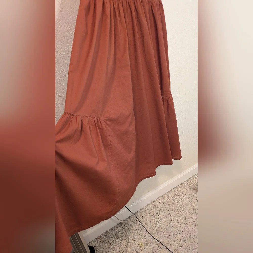 Melrose And Market Short-Sleeve Tiered Midi Dress - Terracotta - Picture 5 of 8